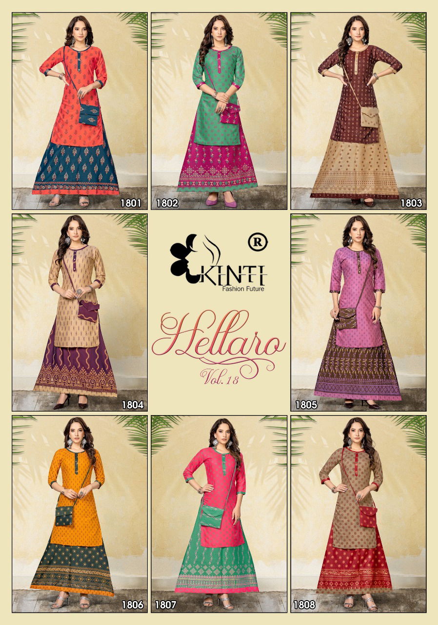 Kinti Hellaro 18 Ethnic Wear Wholesale Kurti With Bottom Catalog
